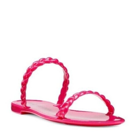 Stuart Weitzman $125 Braida Sawyer Jelly Orchid Pink Flat Sandals 6 36.5 BNIB! - Picture 8 of 14